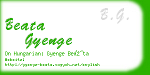 beata gyenge business card